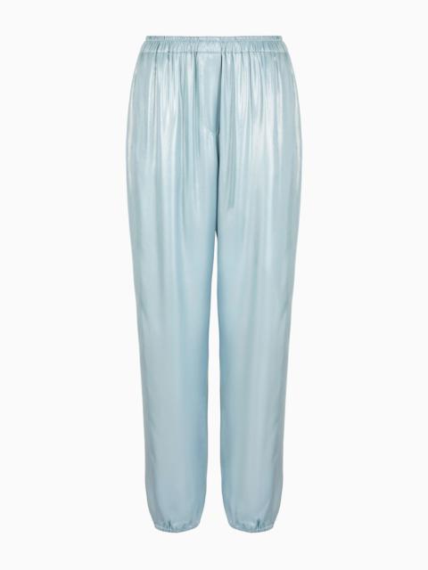 GIORGIO ARMANI Straight trousers in laminated viscose satin