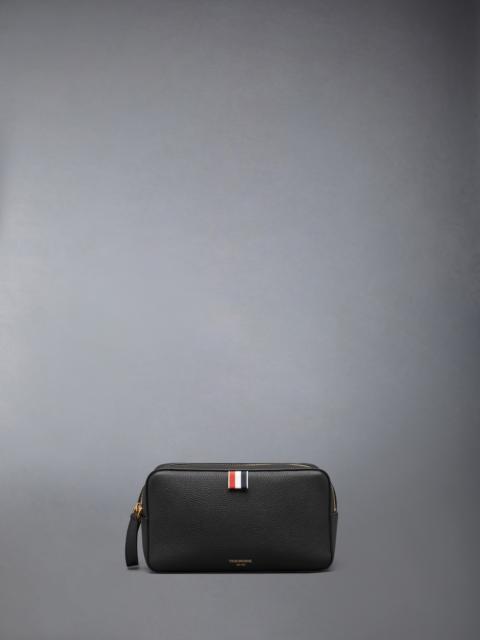 Thom Browne WASH BAG IN SOFT PEBBLE GRAIN LEATHER