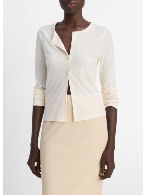 Vince Cotton Crepe Jersey Cardigan
