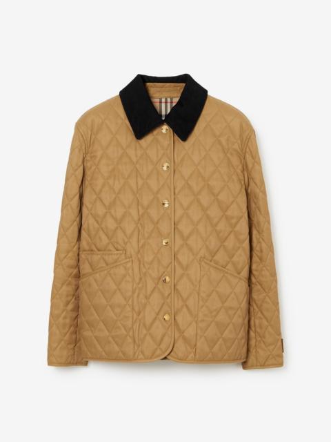 Burberry Corduroy Collar Diamond Quilted Jacket