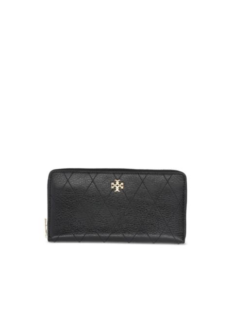 TORY BURCH CHARLIE QUILTED ZIP CONTINENTAL WALLET