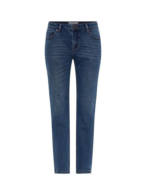 ONE TEASPOON Stixx Low Waist Slim Straight Leg Denim Jeans - Washed Blue