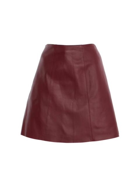 Namia Leather Skirt burgundy