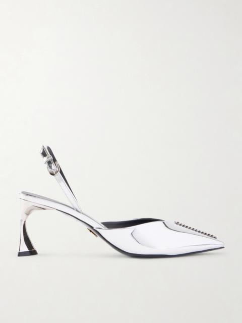 Stella McCartney Elsa Embellished Metallic Slingback Pumps