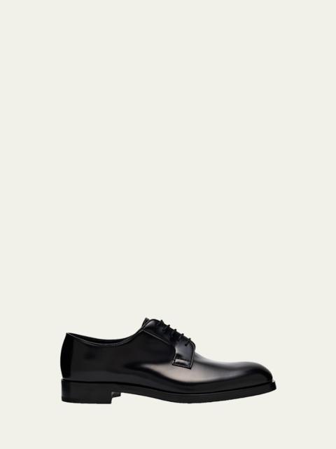 Prada Men's Brushed Leather Derby Shoes