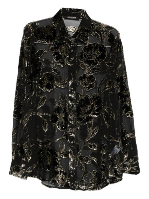 Roberto Cavalli floral-textured blouse