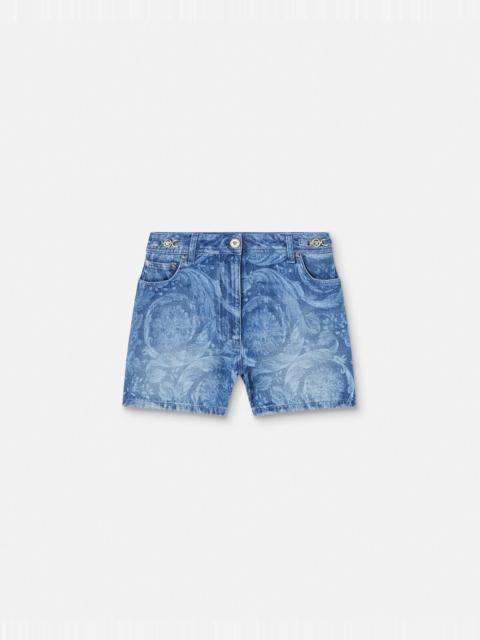 VERSACE Barocco Boyfriend Denim Shorts