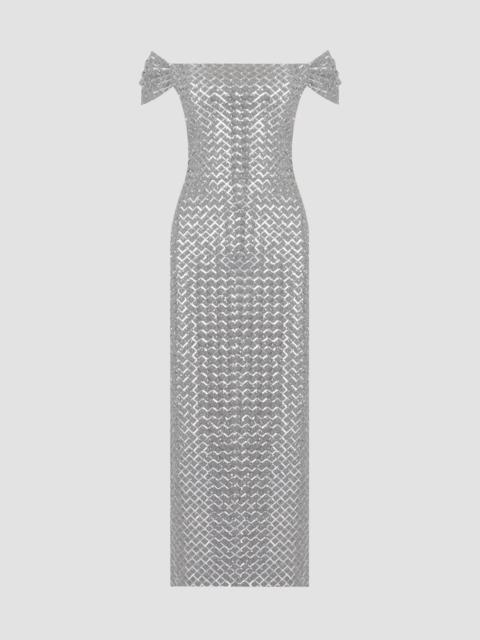 Shoshanna Women's Samantha Embellished Off-the-Shoulder Cocktail Dress - Grey