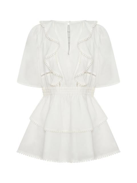 ONE TEASPOON Woodstock Ruffle Mini Dress - Ivory