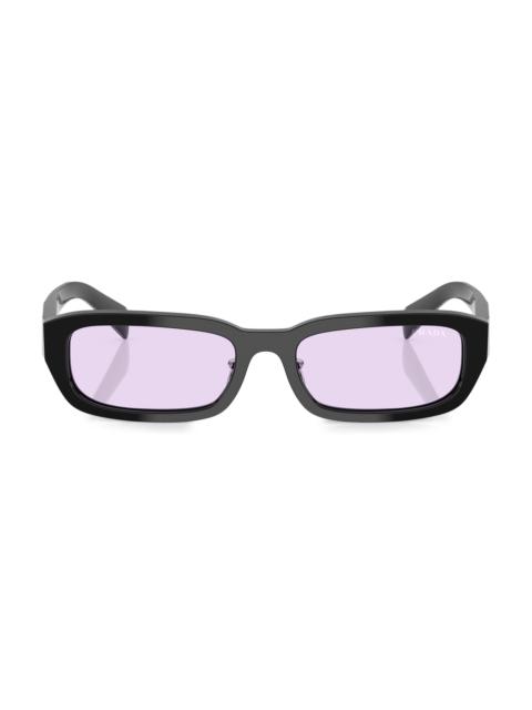 Prada Women's 55MM Rectangular Sunglasses - Black Violet