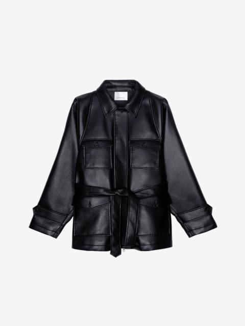 The Frankie Shop Kelia Faux Leather Padded Utility Jacket - Black