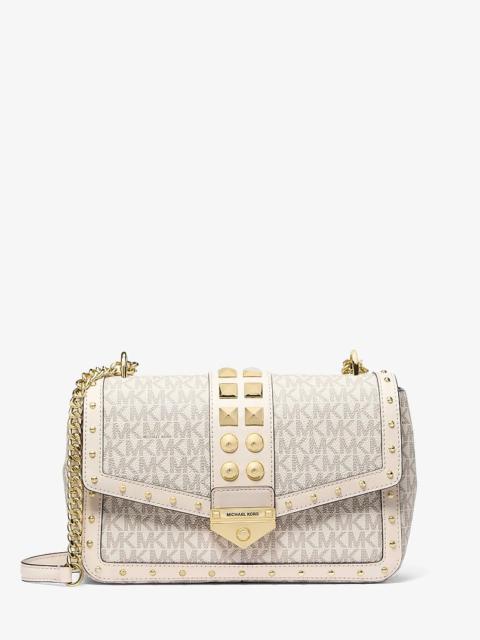 MICHAEL KORS Soho Large Studded Signature Logo Shoulder Bag