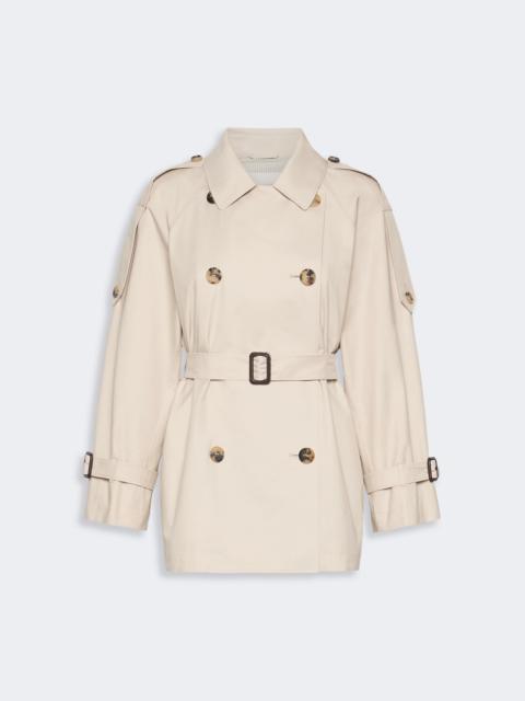 Max Mara CAROLINE Short trench coat in water-repellent twill - BEIGE