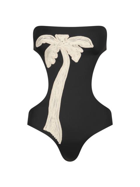 Johanna Ortiz Women's Playa Grande Desert Palm Cut-Out One-Piece Swimsuit - Black Ecru