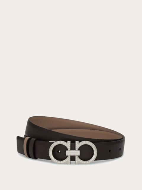 FERRAGAMO Knurled Gancini reversible and adjustable belt