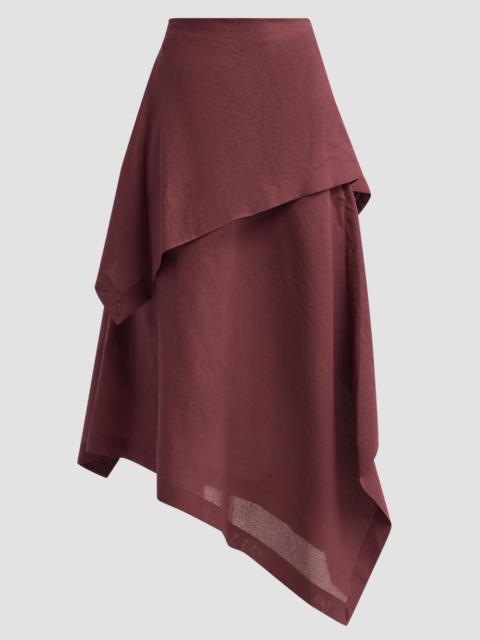 ISSEY MIYAKE Women's All Squares Layered Midi Skirt - Burgundy