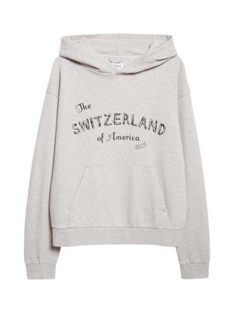BODE Bode Campground Cotton Graphic Hoodie in Grey at Nordstrom