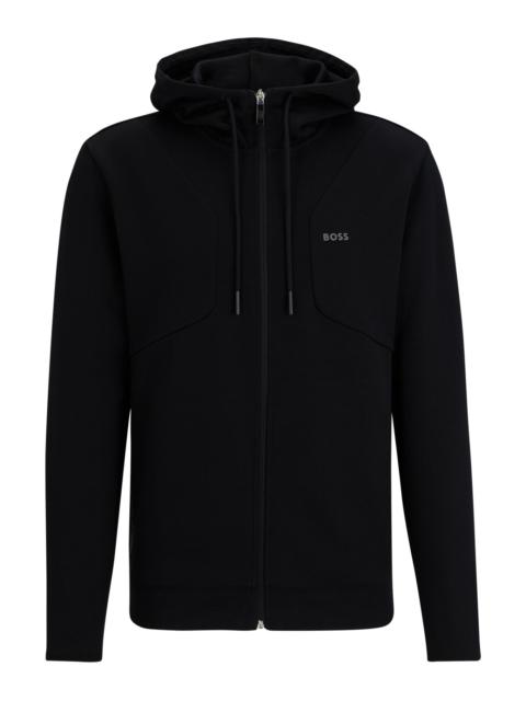 BOSS COTTON-BLEND ZIP-UP HOODIE WITH HD LOGO PRINT
