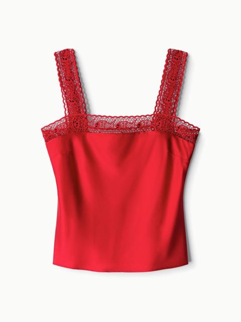 STAUD STAUD VERONICA SILK TOP TOMATO