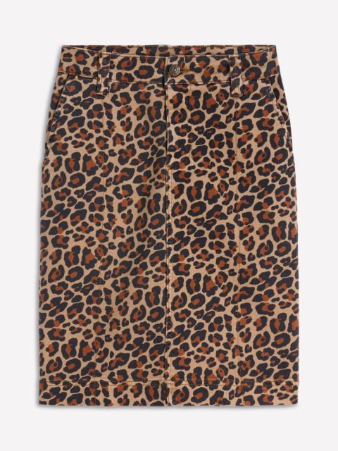 BODEN Straight Denim Skirt-Animal Print