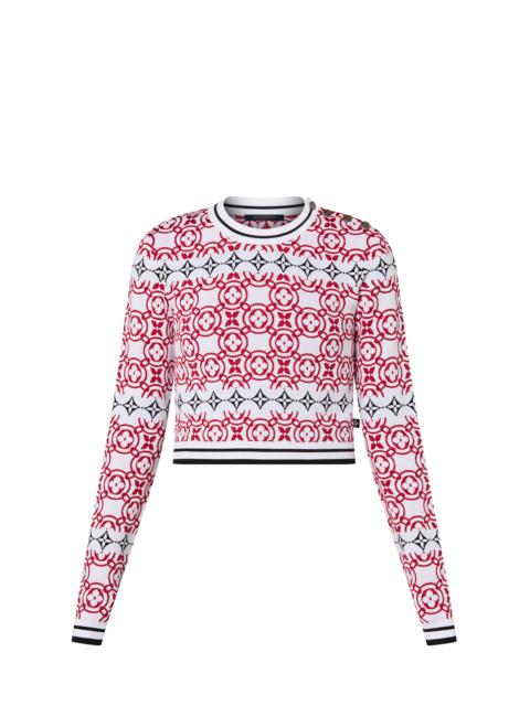 Louis Vuitton Monogram Flower Tile Jacquard Cropped Pullover