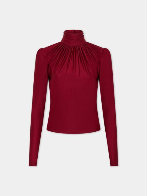 rabanne DRAPED RUBY TURTLENECK