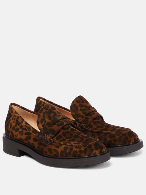 Gianvito Rossi Harris leopard-print suede loafers