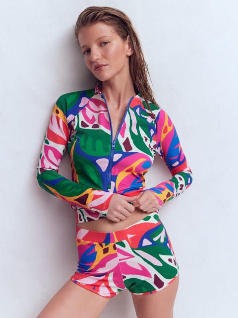 BODEN Sun Safe Raglan Rash Vest-Multi, Leafy Cascade