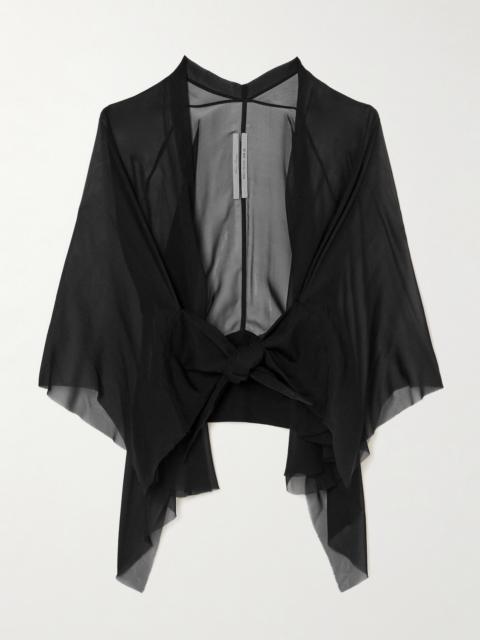 Rick Owens Asymmetric Silk-chiffon Jacket