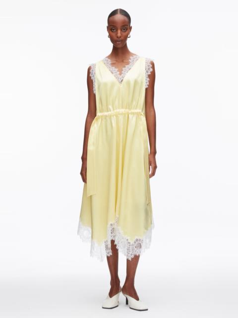 3.1 Phillip Lim V-Neck Midi Dress with Lace Trim