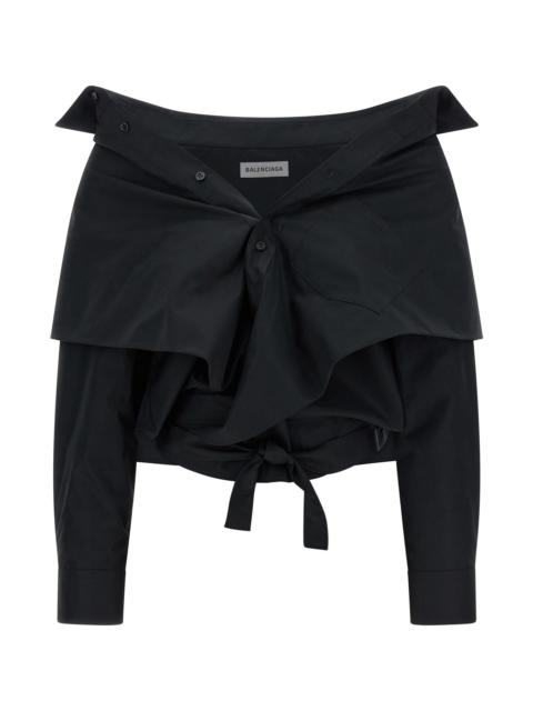 BALENCIAGA Crop shirt off the shoulder