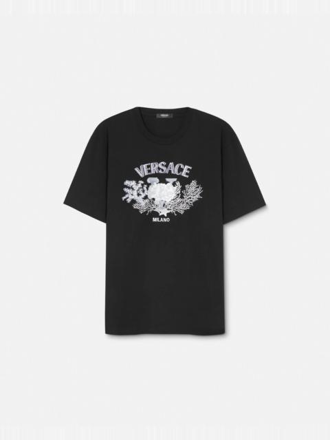 VERSACE Embroidered University Coral T-Shirt