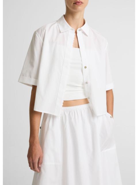 Vince Scallop-Detail Cotton Button-Front Shirt