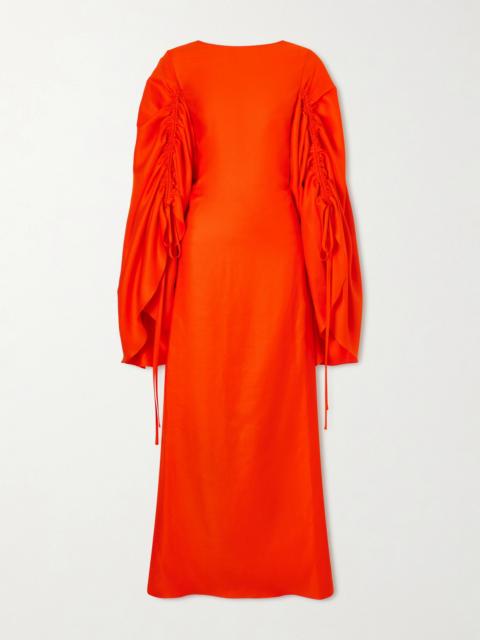 CHRISTOPHER JOHN ROGERS Gathered Ramie Organza Gown