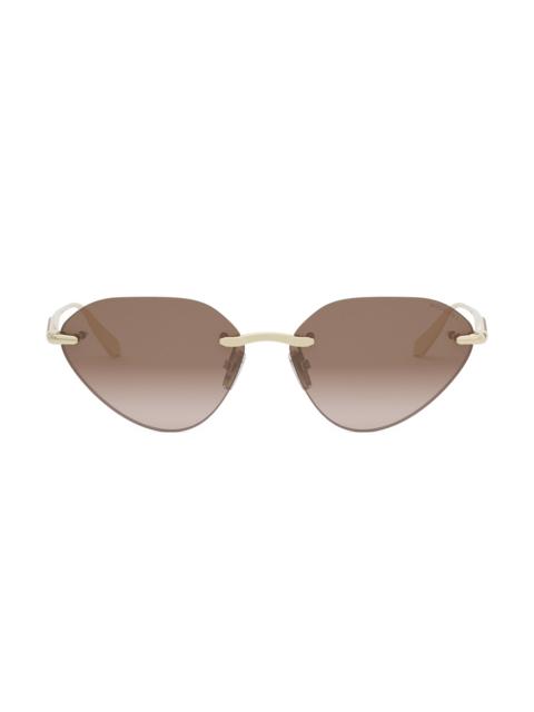 BVLGARI Women's Serpenti 59MM Cat-Eye Sunglasses - Gradient Brown Gold