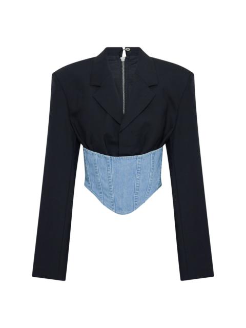 cropped corset-style blazer