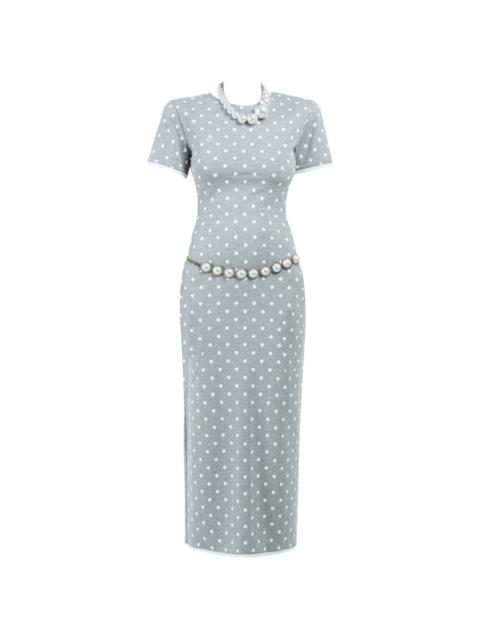 ROWEN ROSE polka-dot midi dress