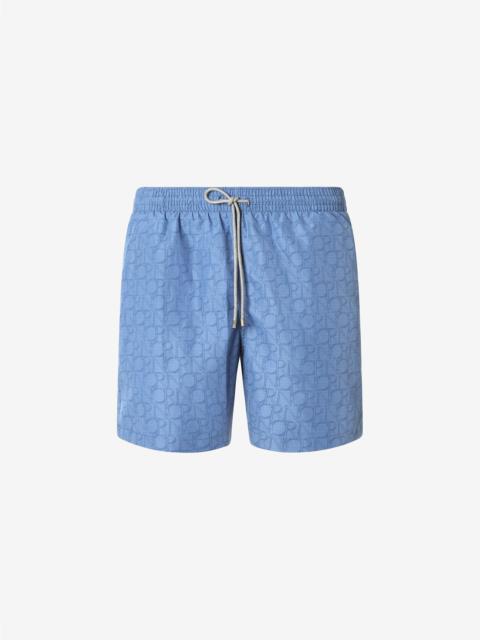 CORNELIANI Short light blue boxer swimming trunks