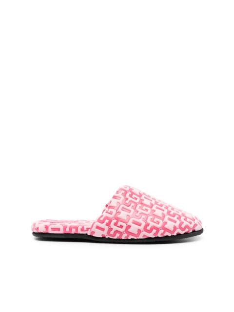 GCDS monogram-pattern round-toe slippers