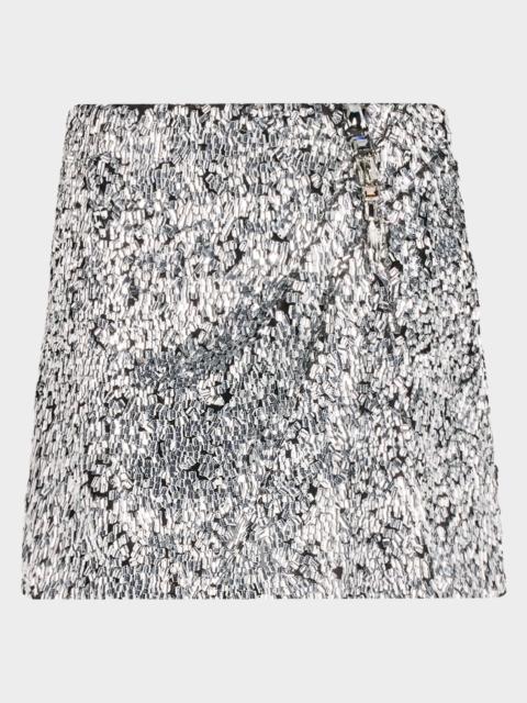 AREA Crystal Cluster Mini Skirt