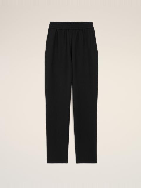 AMI Paris BLACK BLENDED LINEN ELASTICATED WAIST TROUSERS
