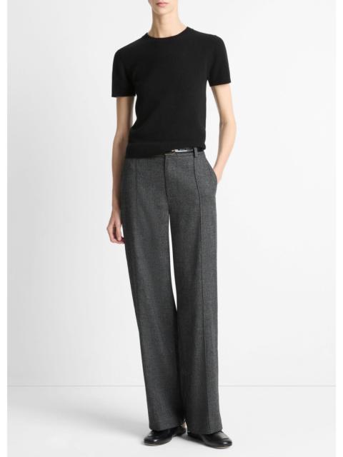 Vince Italian Jaspe Pintuck High-Waist Wide-Leg Pant