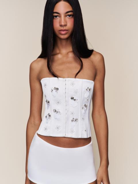GUIZIO EMBELLISHED SATIN CORSET