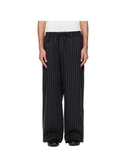 Y-3 Black Sport Uniform Pinstripe Track Pants