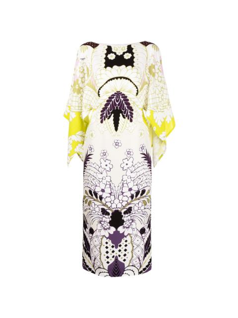 Valentino Tropical Word Arazzo kaftan dress