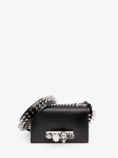 Women's The Biker Studded Mini Jewelled Satchel in Black