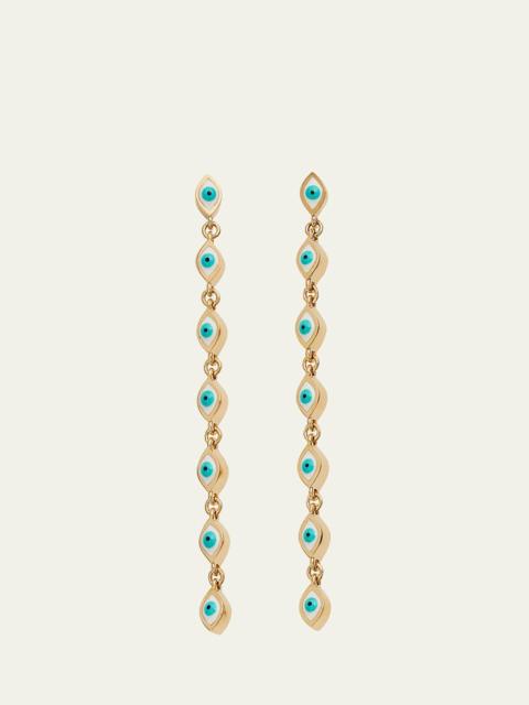 SYDNEY EVAN 14K Linked Enamel Drop Earrings