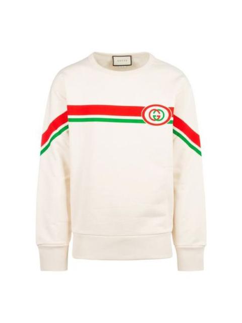 GUCCI Gucci Striped Printed Pullover Long Sleeve 'White' 475532-XJBCM-9230