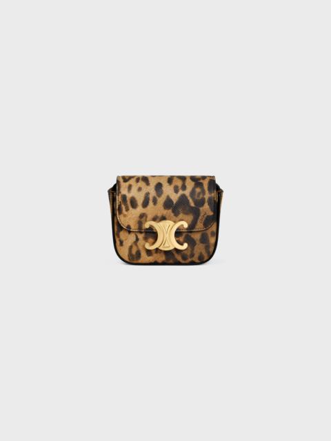 CELINE MINI CLAUDE in CELINE CANVAS WITH LEOPARD PRINT