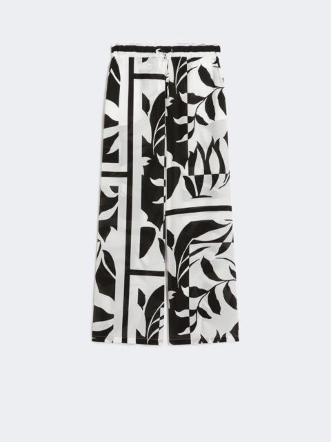 Max Mara Printed silk palazzo trousers - BLACK